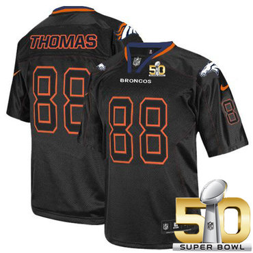 Nike Broncos #88 Demaryius Thomas Lights Out Black Super Bowl 50 Men's Stitched NFL Elite Jersey