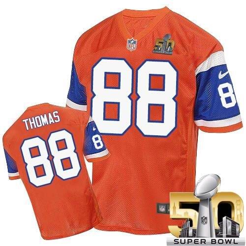 Nike Broncos #88 Demaryius Thomas Orange Throwback Super Bowl 50 Men's Stitched NFL Elite Jersey Nike Broncos #88 Demaryius Thomas Orange Throwback Super Bowl 50 Men's Stitched NFL Elite Jersey