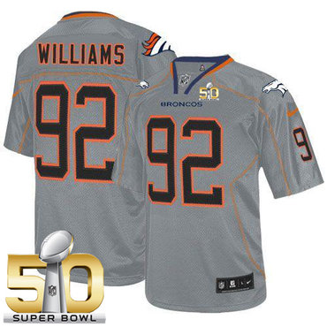 Nike Broncos #92 Sylvester Williams Lights Out Grey Super Bowl 50 Men's Stitched NFL Elite Jersey Nike Broncos #92 Sylvester Williams Lights Out Grey Super Bowl 50 Men's Stitched NFL Elite Jersey