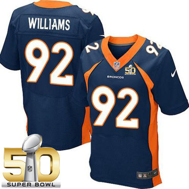 Nike Broncos #92 Sylvester Williams Navy Blue Alternate Super Bowl 50 Men's Stitched NFL New Elite Jersey Nike Broncos #92 Sylvester Williams Navy Blue Alternate Super Bowl 50 Men's Stitched NFL New Elite Jersey