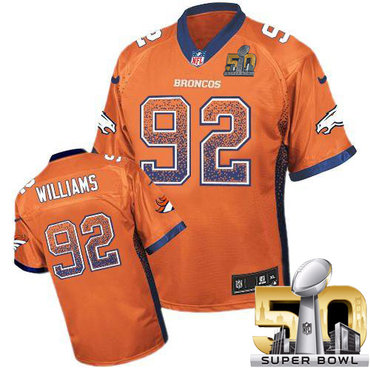 Nike Broncos #92 Sylvester Williams Orange Team Color Super Bowl 50 Men's Stitched NFL Elite Drift Fashion Jersey