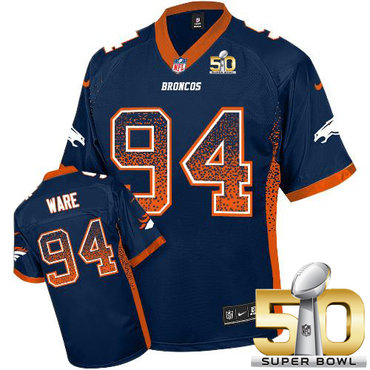 Nike Broncos #94 DeMarcus Ware Navy Blue Alternate Super Bowl 50 Men's Stitched NFL Elite Drift Fashion Jersey Nike Broncos #94 DeMarcus Ware Navy Blue Alternate Super Bowl 50 Men's Stitched NFL Elite Drift Fashion Jersey