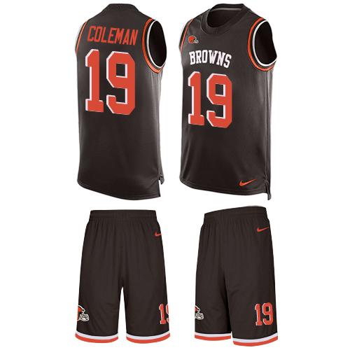Nike Browns #19 Corey Coleman Brown Team Color Men's Stitched NFL Limited Tank Top Suit Jersey Nike Browns #19 Corey Coleman Brown Team Color Men's Stitched NFL Limited Tank Top Suit Jersey