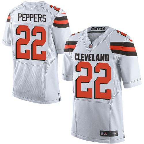 Nike Browns #22 Jabrill Peppers White Men's Stitched NFL New Elite Jersey Nike Browns #22 Jabrill Peppers White Men's Stitched NFL New Elite Jersey