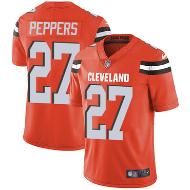 Nike Browns #27 Jabrill Peppers Orange Alternate Men's Stitched NFL Vapor Untouchable Limited Jersey Nike Browns #27 Jabrill Peppers Orange Alternate Men's Stitched NFL Vapor Untouchable Limited Jersey