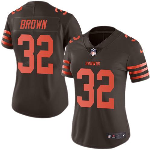 Nike Browns #32 Jim Brown Brown Women's Stitched NFL Limited Rush Jersey Nike Browns #32 Jim Brown Brown Women's Stitched NFL Limited Rush Jersey