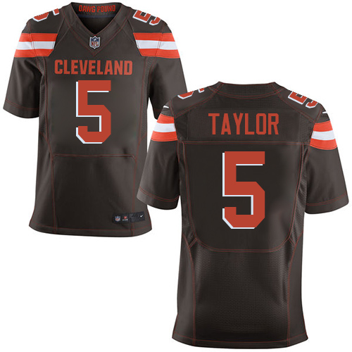 Nike Browns #5 Tyrod Taylor Brown Team Color Men's Stitched NFL Elite Jersey Nike Browns #5 Tyrod Taylor Brown Team Color Men's Stitched NFL Elite Jersey