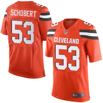 Nike Browns #53 Joe Schobert Orange Alternate Men's Stitched NFL New Elite Jersey Nike Browns #53 Joe Schobert Orange Alternate Men's Stitched NFL New Elite Jersey
