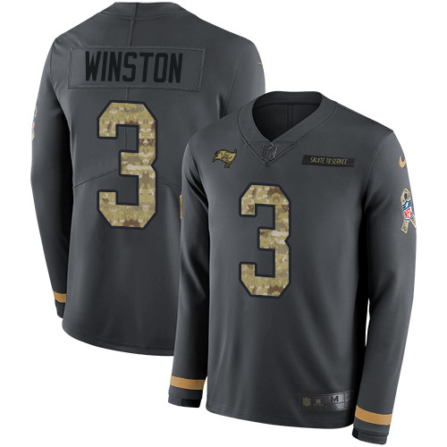 Nike Buccaneers #3 Jameis Winston Anthracite Salute to Service Youth Nike Buccaneers #3 Jameis Winston Anthracite Salute to Service Youth