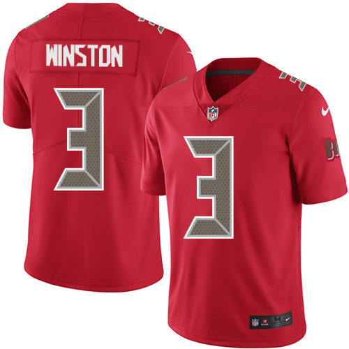 Nike Buccaneers #3 Jameis Winston Red Men's Stitched NFL Limited Rush Jersey Nike Buccaneers #3 Jameis Winston Red Men's Stitched NFL Limited Rush Jersey
