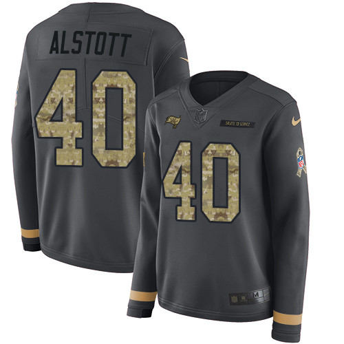 Nike Buccaneers #40 Mike Alstott Anthracite Salute to Service Nike Buccaneers #40 Mike Alstott Anthracite Salute to Service