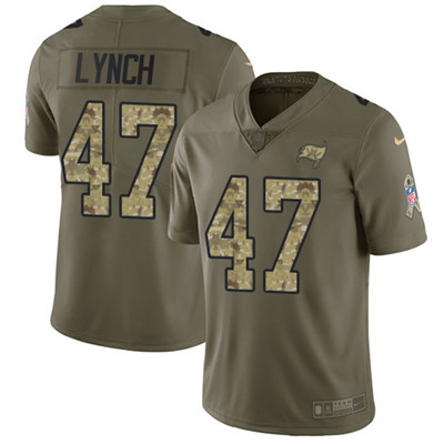 Nike Buccaneers #47 John Lynch Olive Camo Youth Stitched NFL Limited 2017 Salute to Service Jersey