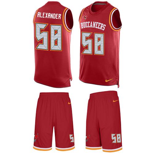 Nike Buccaneers #58 Kwon Alexander Red Team Color Men's Stitched NFL Limited Tank Top Suit Jersey Nike Buccaneers #58 Kwon Alexander Red Team Color Men's Stitched NFL Limited Tank Top Suit Jersey