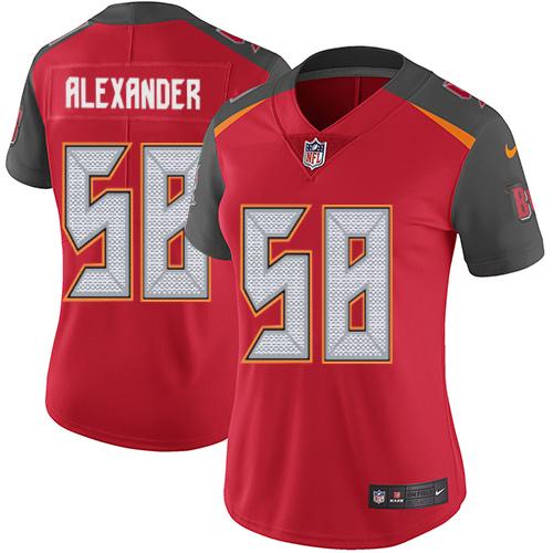 Nike Buccaneers #58 Kwon Alexander Red Team Color Women's Stitched NFL Vapor Untouchable Limited Jersey Nike Buccaneers #58 Kwon Alexander Red Team Color Women's Stitched NFL Vapor Untouchable Limited Jersey