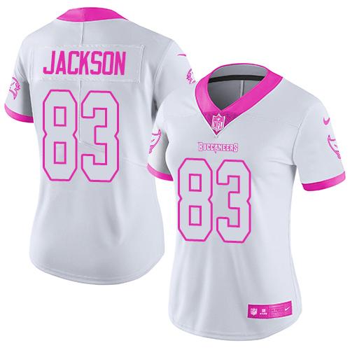 Nike Buccaneers #83 Vincent Jackson White Pink Women's Stitched NFL Limited Rush Fashion Jersey Nike Buccaneers #83 Vincent Jackson White Pink Women's Stitched NFL Limited Rush Fashion Jersey