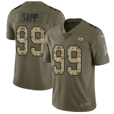 Nike Buccaneers #99 Warren Sapp Olive Camo Youth Stitched NFL Limited 2017 Salute to Service Jersey
