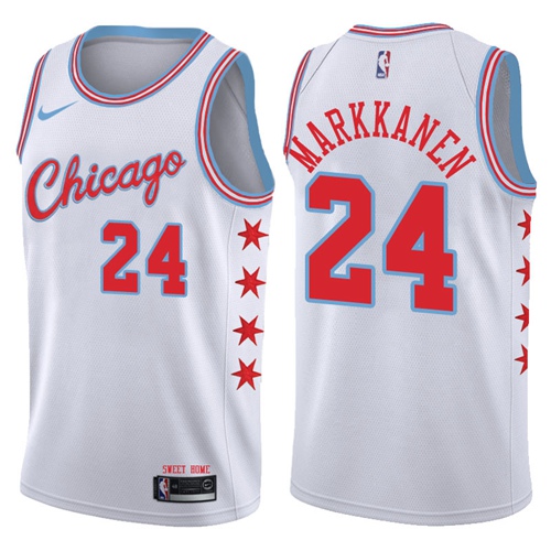 Nike Bulls #24 Lauri Markkanen White NBA Swingman City Edition Jersey Nike Bulls #24 Lauri Markkanen White NBA Swingman City Edition Jersey