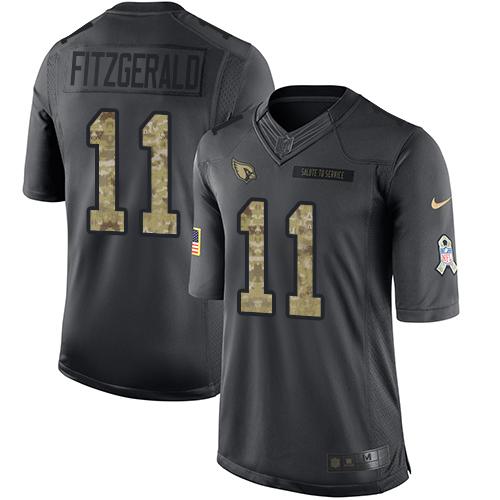 Nike Cardinals #11 Larry Fitzgerald Black Men's Stitched NFL Limited 2016 Salute to Service Jersey Nike Cardinals #11 Larry Fitzgerald Black Men's Stitched NFL Limited 2016 Salute to Service Jersey