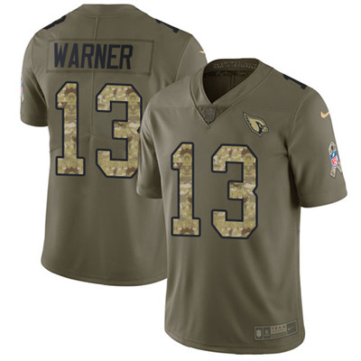 Nike Cardinals #13 Kurt Warner Olive Camo Youth Stitched NFL Limited 2017 Salute to Service Jersey Nike Cardinals #13 Kurt Warner Olive Camo Youth Stitched NFL Limited 2017 Salute to Service Jersey