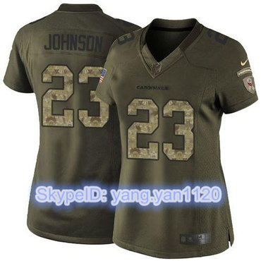 Nike Cardinals #23 Chris Johnson Green Women's Stitched NFL Limited Salute to Service Jersey