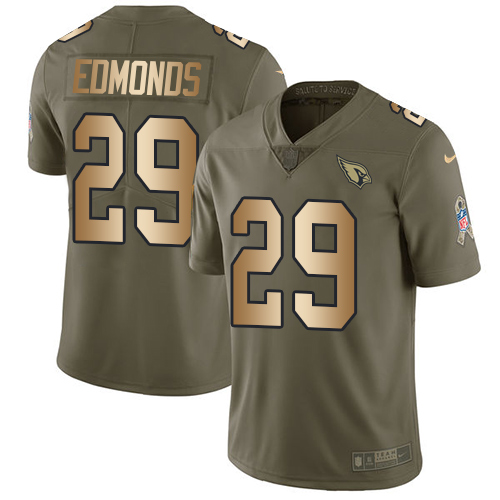 Nike Cardinals #29 Chase Edmonds Olive Gold Men's Stitched NFL Limited 2017 Salute to Service Jersey Nike Cardinals #29 Chase Edmonds Olive Gold Men's Stitched NFL Limited 2017 Salute to Service Jersey