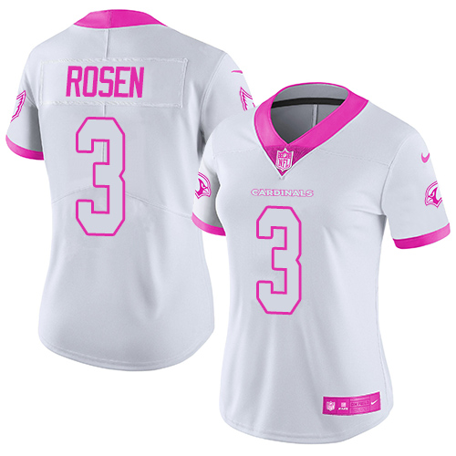 Nike Cardinals #3 Josh Rosen White Pink Women's Stitched NFL Limited Rush Fashion Jersey Nike Cardinals #3 Josh Rosen White Pink Women's Stitched NFL Limited Rush Fashion Jersey
