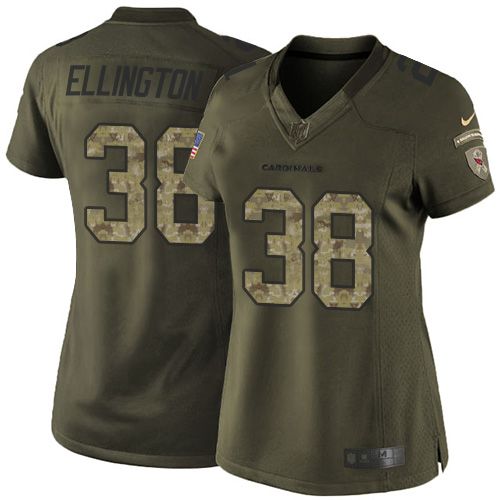 Nike Cardinals #38 Andre Ellington Green Women's Stitched NFL Limited Salute to Service Jersey Nike Cardinals #38 Andre Ellington Green Women's Stitched NFL Limited Salute to Service Jersey