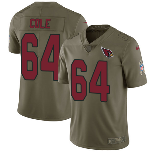 Nike Cardinals #64 Mason Cole Olive Men's Stitched NFL Limited 2017 Salute to Service Jersey Nike Cardinals #64 Mason Cole Olive Men's Stitched NFL Limited 2017 Salute to Service Jersey