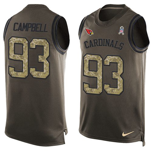 Nike Cardinals #93 Calais Campbell Green Men's Stitched NFL Limited Salute To Service Tank Top Jersey Nike Cardinals #93 Calais Campbell Green Men's Stitched NFL Limited Salute To Service Tank Top Jersey