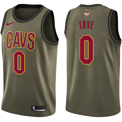 Nike Cavaliers #0 Kevin Love Green Salute to Service The Finals Patch Youth NBA Swingman Jersey