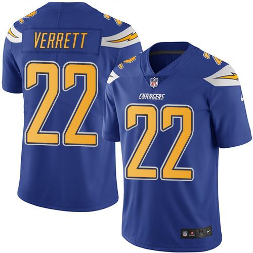 Nike Chargers #22 Jason Verrett Electric Blue Youth Stitched NFL Limited Rush Jersey Nike Chargers #22 Jason Verrett Electric Blue Youth Stitched NFL Limited Rush Jersey