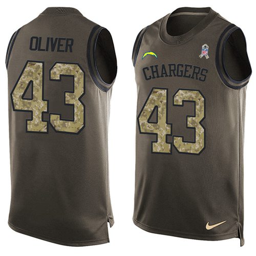 Nike Chargers #43 Branden Oliver Green Men's Stitched NFL Limited Salute To Service Tank Top Jersey Nike Chargers #43 Branden Oliver Green Men's Stitched NFL Limited Salute To Service Tank Top Jersey