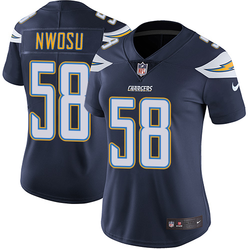 Nike Chargers #58 Uchenna Nwosu Navy Blue Team Color Women's Stitched NFL Vapor Untouchable Limited Jersey Nike Chargers #58 Uchenna Nwosu Navy Blue Team Color Women's Stitched NFL Vapor Untouchable Limited Jersey