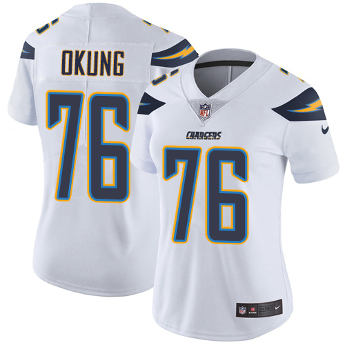 Nike Chargers #76 Russell Okung White Women's Stitched NFL Vapor Untouchable Limited Jersey Nike Chargers #76 Russell Okung White Women's Stitched NFL Vapor Untouchable Limited Jersey