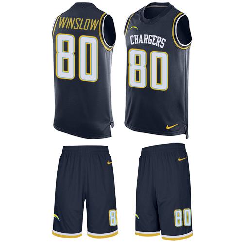 Nike Chargers #80 Kellen Winslow Navy Blue Team Color Men's Stitched NFL Limited Tank Top Suit Jersey Nike Chargers #80 Kellen Winslow Navy Blue Team Color Men's Stitched NFL Limited Tank Top Suit Jersey