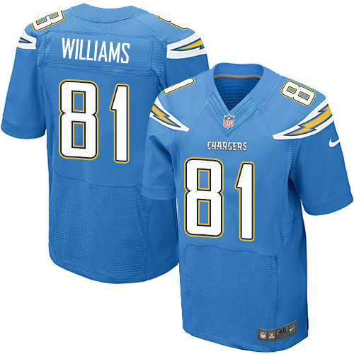 Nike Chargers #81 Mike Williams Electric Blue Alternate Men's Stitched NFL New Elite Jersey Nike Chargers #81 Mike Williams Electric Blue Alternate Men's Stitched NFL New Elite Jersey