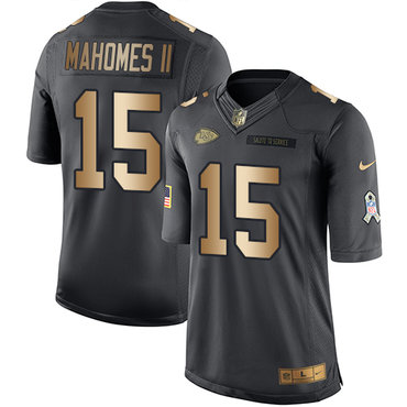 Nike Chiefs #15 Patrick Mahomes II Black Men's Stitched NFL Limited Gold Salute To Service Jersey Nike Chiefs #15 Patrick Mahomes II Black Men's Stitched NFL Limited Gold Salute To Service Jersey