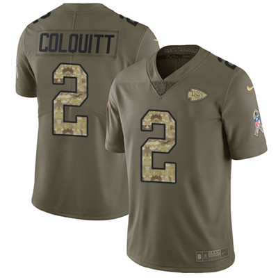Nike Chiefs #2 Dustin Colquitt Olive Camo Youth Stitched NFL Limited 2017 Salute to Service Jersey Nike Chiefs #2 Dustin Colquitt Olive Camo Youth Stitched NFL Limited 2017 Salute to Service Jersey