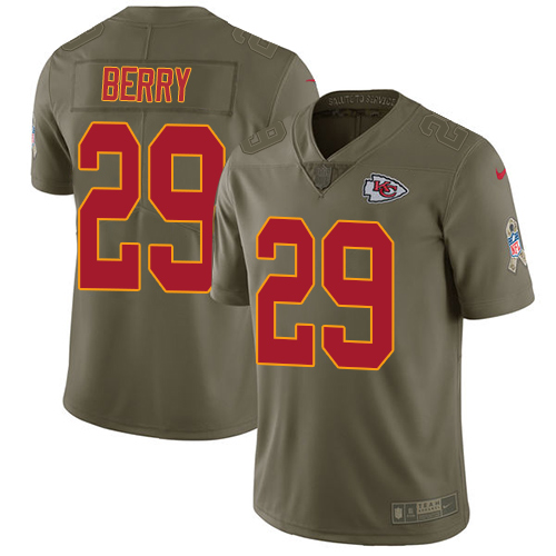 Nike Chiefs #29 Eric Berry Olive Men's Stitched NFL Limited 2017 Salute to Service Jersey Nike Chiefs #29 Eric Berry Olive Men's Stitched NFL Limited 2017 Salute to Service Jersey