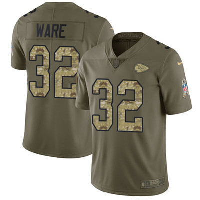 Nike Chiefs #32 Spencer Ware Olive Camo Youth Stitched NFL Limited 2017 Salute to Service Jersey