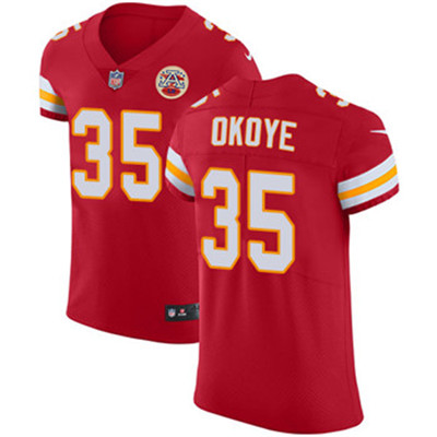 Nike Chiefs #35 Christian Okoye Red Team Color Men's Stitched NFL Vapor Untouchable Elite Jersey Nike Chiefs #35 Christian Okoye Red Team Color Men's Stitched NFL Vapor Untouchable Elite Jersey