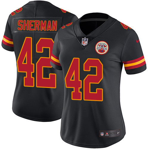 Nike Chiefs #42 Anthony Sherman Black Women's Stitched NFL Limited Rush Jersey Nike Chiefs #42 Anthony Sherman Black Women's Stitched NFL Limited Rush Jersey