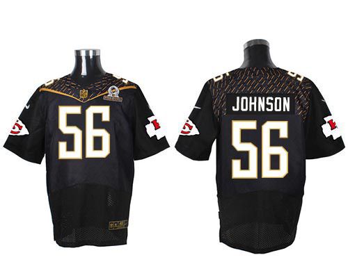 Nike Chiefs #56 Derrick Johnson Black 2016 Pro Bowl Men's Stitched NFL Elite Jersey Nike Chiefs #56 Derrick Johnson Black 2016 Pro Bowl Men's Stitched NFL Elite Jersey