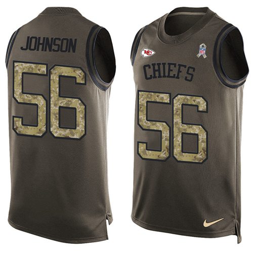 Nike Chiefs #56 Derrick Johnson Green Men's Stitched NFL Limited Salute To Service Tank Top Jersey Nike Chiefs #56 Derrick Johnson Green Men's Stitched NFL Limited Salute To Service Tank Top Jersey