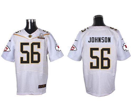 Nike Chiefs #56 Derrick Johnson White 2016 Pro Bowl Men's Stitched NFL Elite Jersey Nike Chiefs #56 Derrick Johnson White 2016 Pro Bowl Men's Stitched NFL Elite Jersey