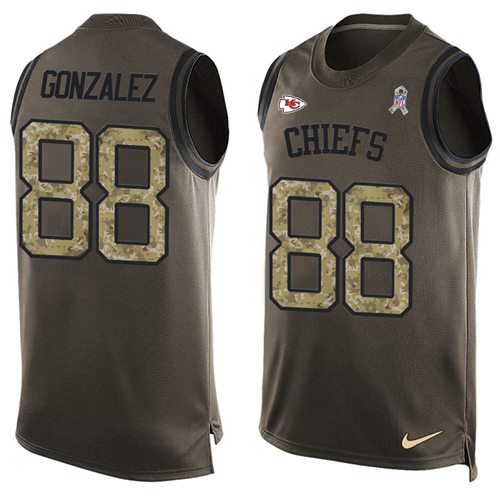 Nike Chiefs #88 Tony Gonzalez Green Men's Stitched NFL Limited Salute To Service Tank Top Jersey Nike Chiefs #88 Tony Gonzalez Green Men's Stitched NFL Limited Salute To Service Tank Top Jersey