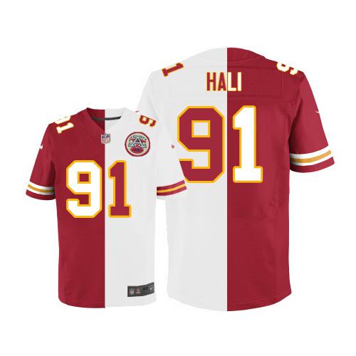 Nike Chiefs #91 Tamba Hali Red White Men's Stitched NFL Elite Split Jersey Nike Chiefs #91 Tamba Hali Red White Men's Stitched NFL Elite Split Jersey