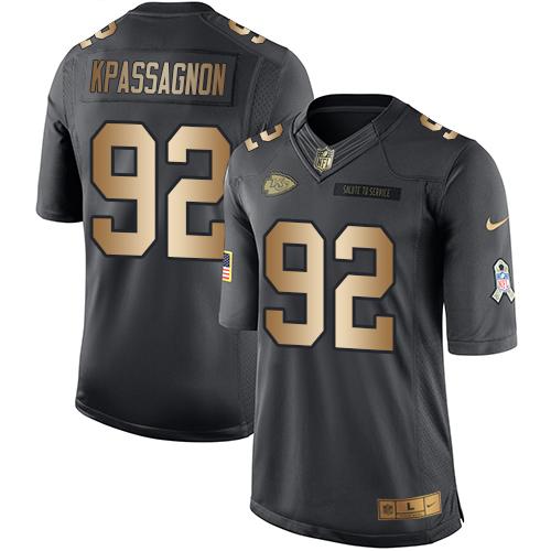 Nike Chiefs #92 Tanoh Kpassagnon Black Men's Stitched NFL Limited Gold Salute To Service Jersey