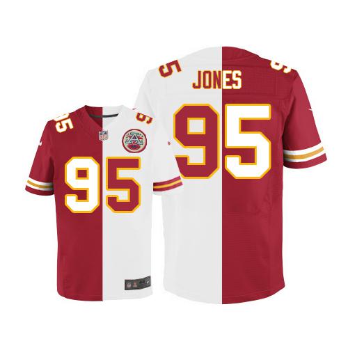 Nike Chiefs #95 Chris Jones Red White Men's Stitched NFL Elite Split Jersey Nike Chiefs #95 Chris Jones Red White Men's Stitched NFL Elite Split Jersey