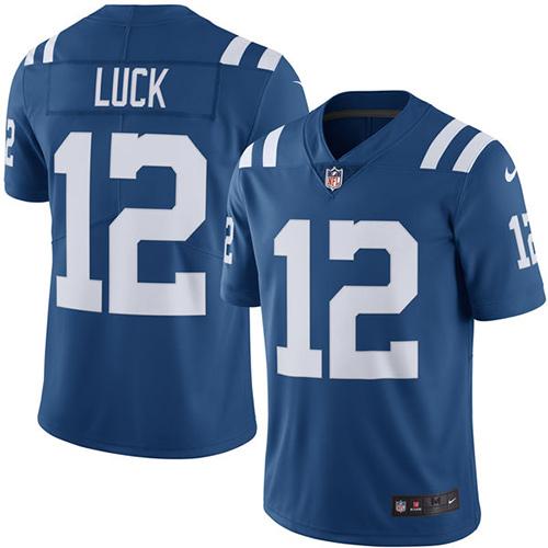Nike Colts #12 Andrew Luck Royal Blue Youth Stitched NFL Limited Rush Jersey Nike Colts #12 Andrew Luck Royal Blue Youth Stitched NFL Limited Rush Jersey